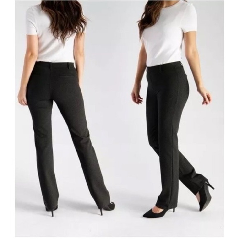 Betabrand Straight-Leg Classic Dress‎ Pant Yoga Pants Charcoal Medium Petite